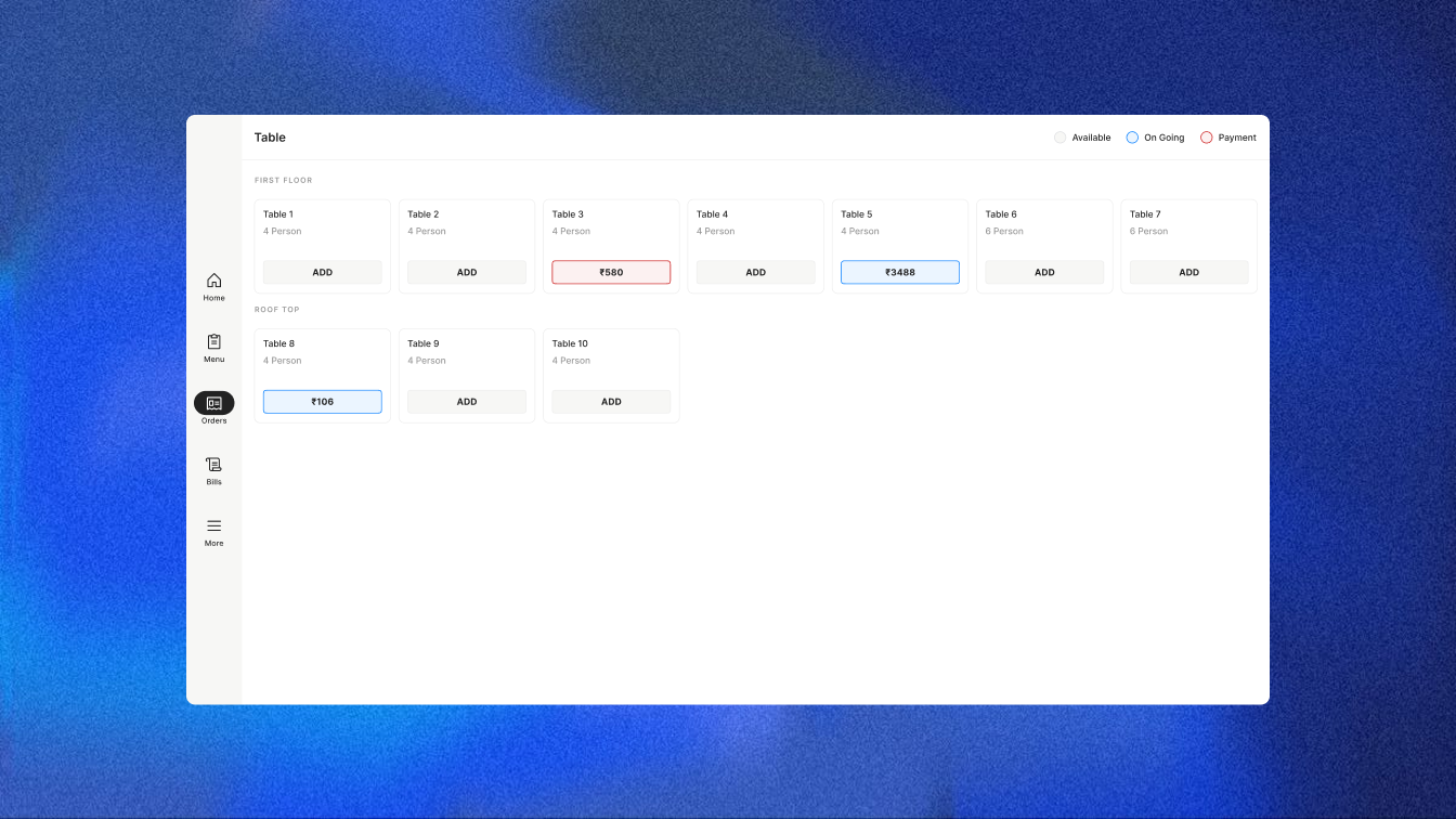 Peeled Onion — Table management dashboard